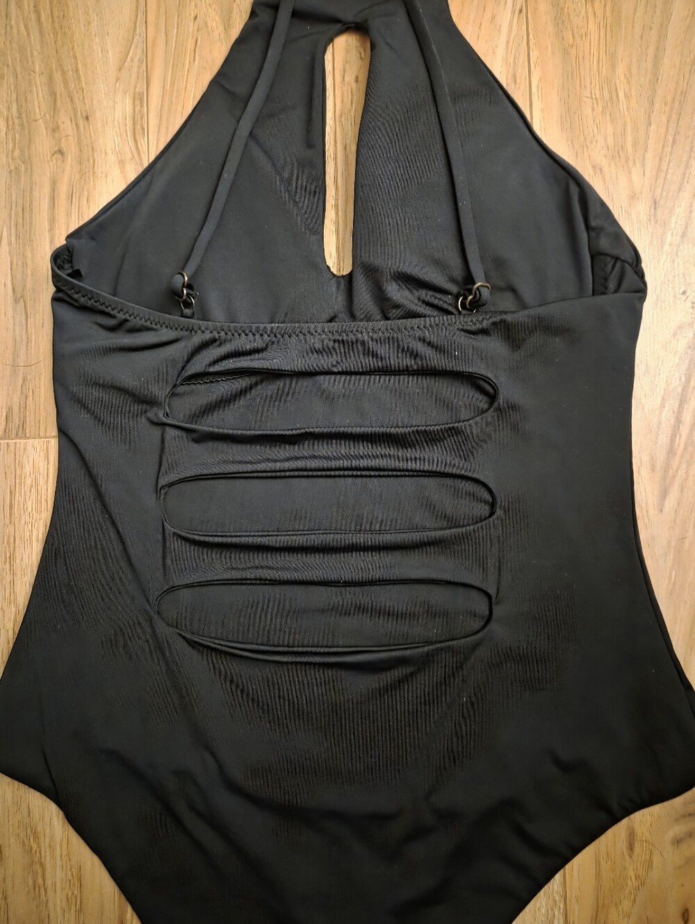 Becca by Rebecca Virtue Black One Piece with Cut Out Keyhole Womens Size L - Picture 9 of 11